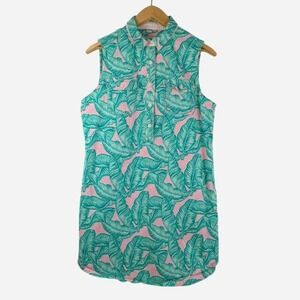 Vineyard‎ Vines Banana Leaf Margo Shirt Dress Hibiscus - Size 12
